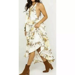 FREE PEOPLE | Ivory Leaves Anita Maxi Dress  BNWT Sz L